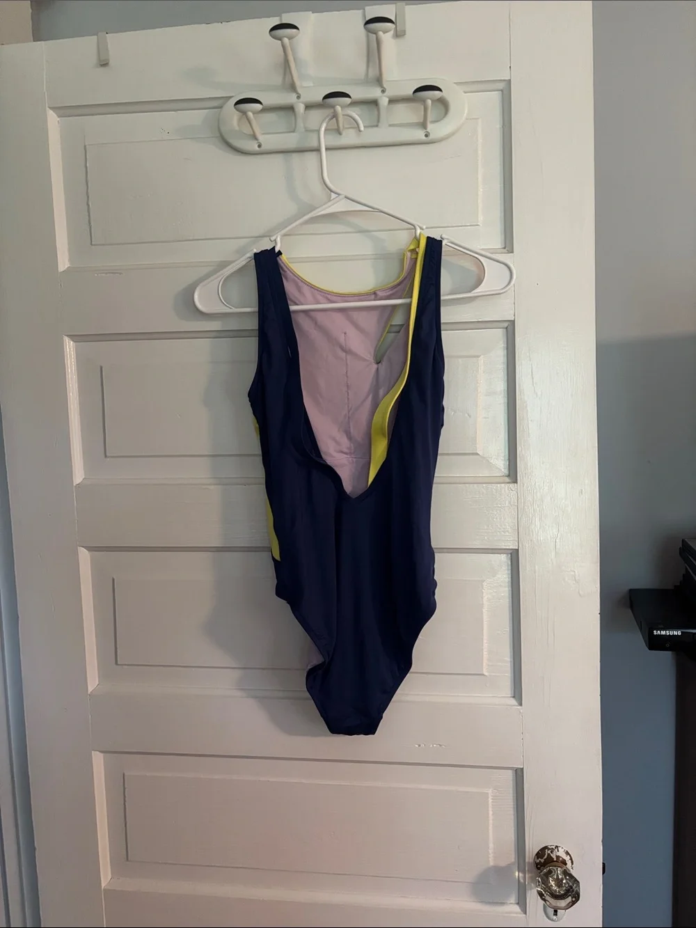 Seafolly Girls' Navy and Yellow Colorblock One-Piece Swimsuit